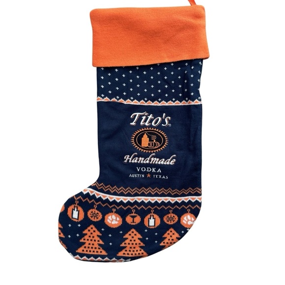 Tito's Vodka Christmas Stocking from 2024 Promotion Fully Lined 2-Sided Lot - Picture 1 of 5